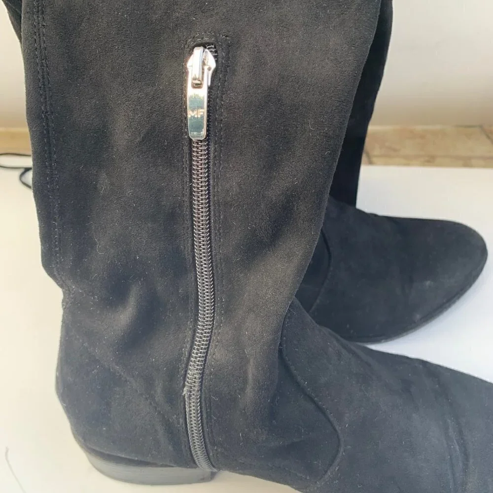 Marc Fisher Suede Over the Knee Boots Black Size 9W